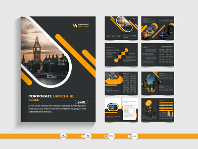 Corporate Brochure Design 16 page 16 page brochure 16 page template brochure company profile corporate brochure design design graphic design