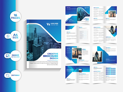 Creative 16 page brochure design 16 page 16 page brochure 16 page template brochure company profile creative brochure design graphic design