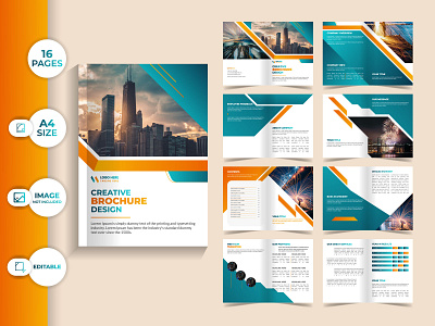 16 page creative brochure template 16 page 16 page brochure 16 page template brochure company profile creative brochure design graphic design