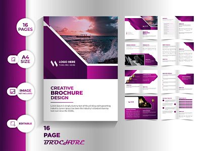 16 page company creative brochure design template 16 page brochure template trend