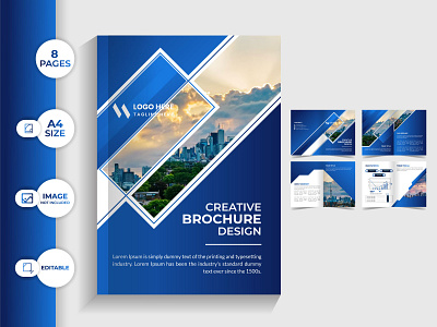 Brochure Design Layout 8 Pages Template 16 page 16 page brochure 16 page template 8 page brochure brochure company profile design graphic design illustration