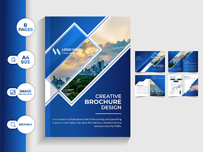 Brochure Design Layout 8 Pages Template
