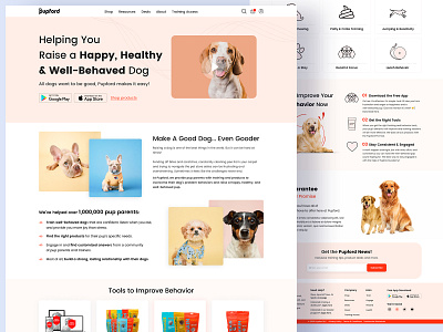 Pet Care - Web-Design (Pupford) academy home page landing pet care petfood petshop product product page shop training