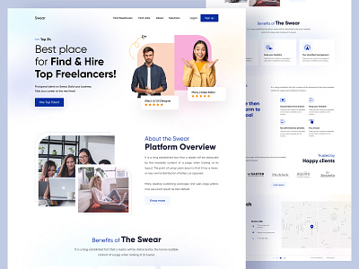 Freelance Marketplace Website creative freelance hire hire me home office home page landing page marketplace modern online job remote toptal trending ui ux website work from home