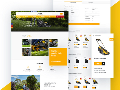 Stiga ecommerce layout product shop store ui ux web website