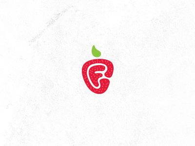Strawberry Logo branding c f food green logo red strawberry white