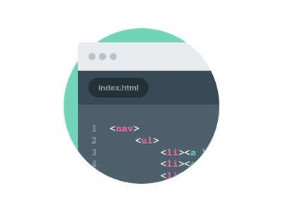Web Development Icon clean code flat html icon minimal web development
