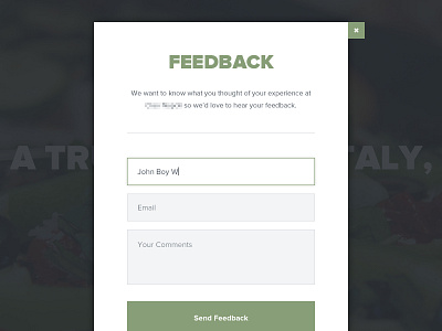 Feedback Overlay clean feedback flat green minimal overlay restaurant ui white