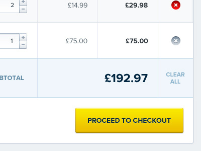 Proceed To Checkout basket blue button cart checkout clean ecommerce ui white yellow