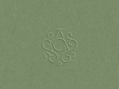 AC Monogram ac emboss green monogram paper stamp wedding wedding stationary