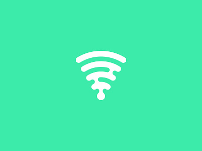 Tech clean green icon logo logomark minimal pizza tech wireless