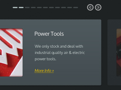 Power Tools dark power tools ui web design