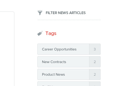 Tags filter list tags ui web design