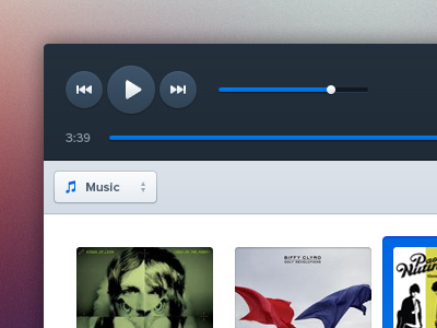 Just Another Music Player app blue clean itunes minimal music player ui white