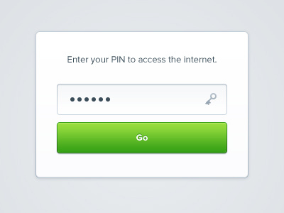 Enter Your PIN button clean green icon key login pin ui web white