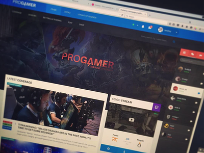 ProGamer - Homepage Designs counter strike csgo dota2 gaming homepage lol