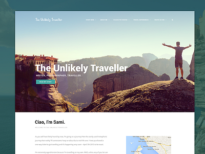 The Unlikely Traveller blog flat design nomad travel travel blog traveller web design website