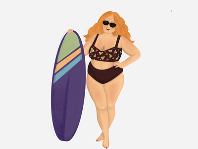 Surfgirl drawing girl illustration portrait procreate