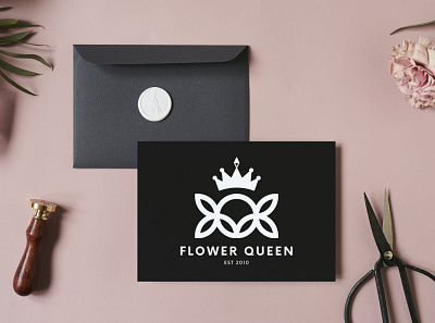 Logo concept (Flower Queen) branding business illustration logo