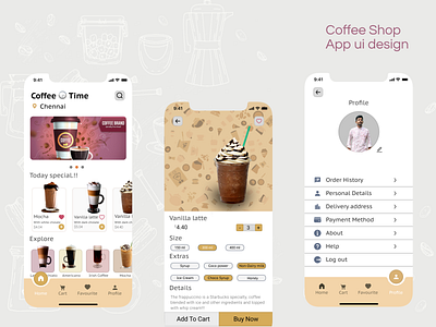 Coffee Shop App ui design coffee app coffee shop m mini project mobile app ui design mobile design ui uiux