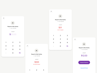 Payment Request _Ux fintech minimal payments ui ux