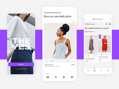 The Yes - Yes Interaction animation design ecommerce fashion interaction interaction design motion ui