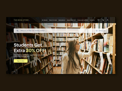 Book Store | Hero Section Landing Page book shop design ecommerce design hero section minimal web design ui user interface website design