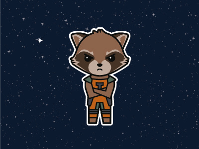 Rocket Sticker action art cartoon character galaxy guardian movie raccoon rocket space stars superhero