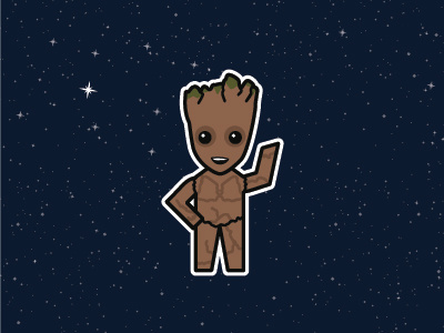 Groot Sticker action art cartoon character galaxy groot guardian movie space stars superhero