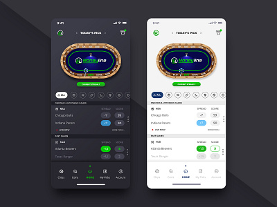 Sports Betting App app concept app design betting dark theme hightech light theme sports ui design