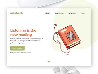 odiobook Landing Page Design design landingpage ui ux website