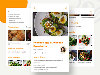 Yummy Book - Full Recipe cooking dailyui design interaction minimal mobile presentation recipes ui uidesign webdesign