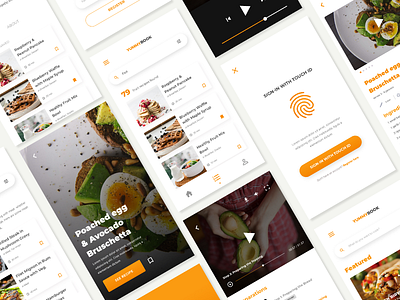 Yummy Book - Screens cooking dailyui design interaction minimal mobile presentation recipes ui uidesign webdesign