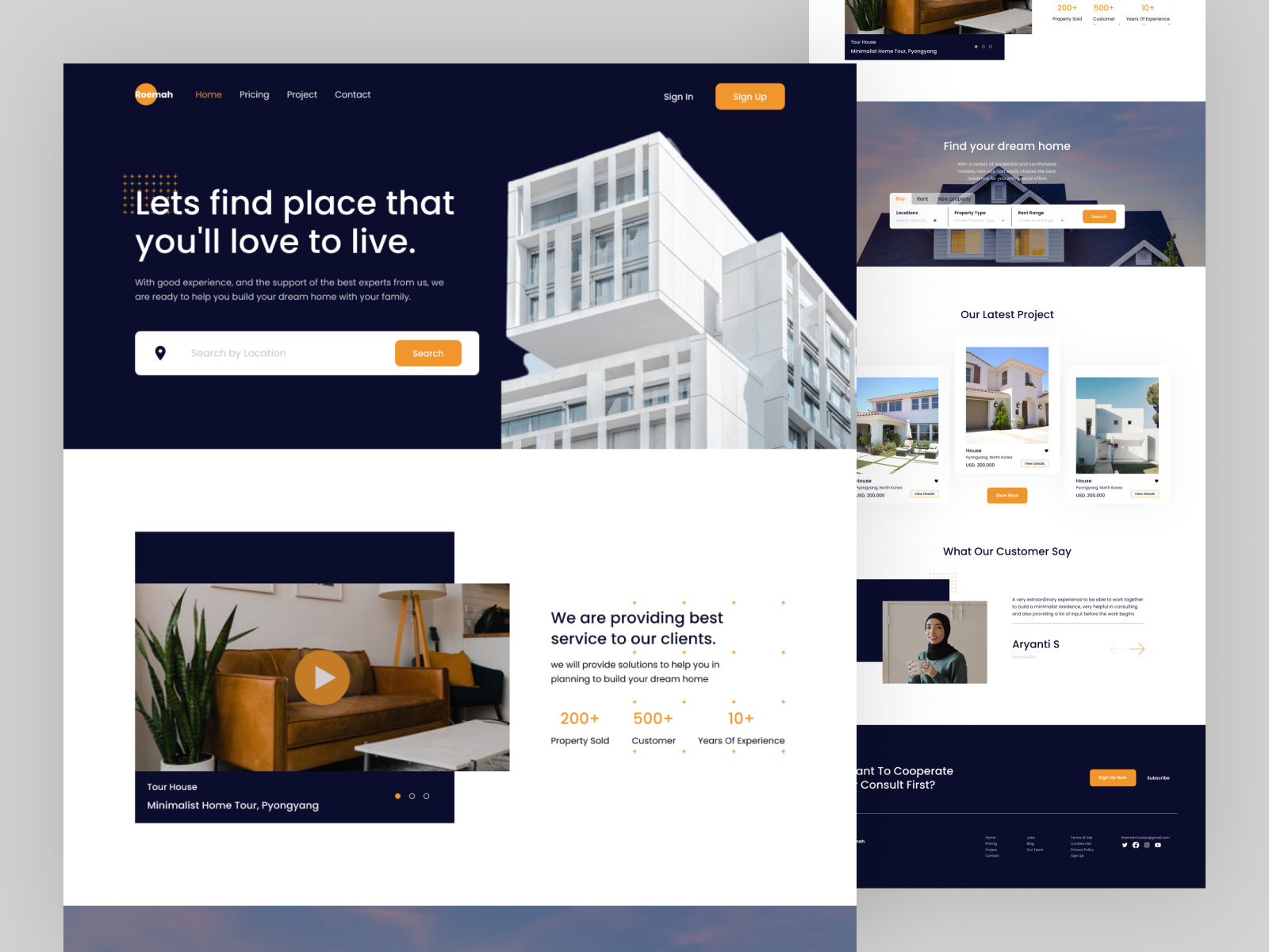 Roemah Company - Landing Page by Imran Usman on Dribbble