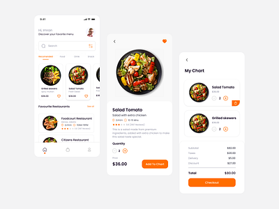 Mobile App for order foods app design food landing page mobile app ui web design
