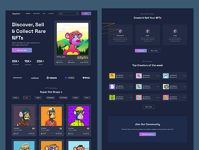 NFT Marketplace Landing Page cryptocurrency design figma design landing page ui web design