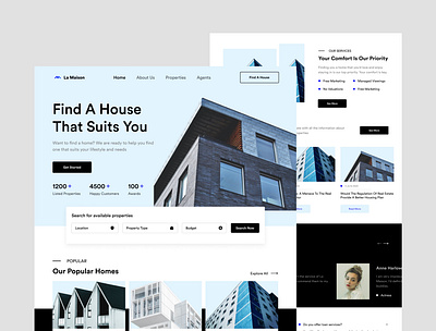 Real Estate Market Landing Page architecture design figma design landing page real estate real estate landing page real estate website ui uiux uiux design web design