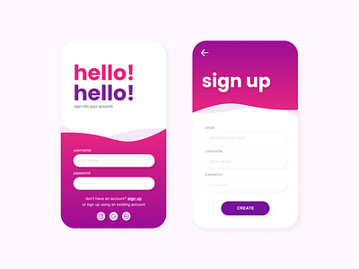 DailyUI 1 // Sign Up dailyui mobile design mobile ui sign in sign up ui uidesign