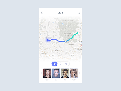 Minimal Map UI card concept ios ios11 location map minimal profile route social tab user