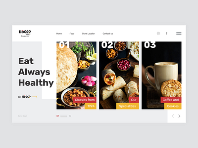 Hocco Eatery Website Design coffee delivery design eatery food landingpage minimal pizza ui web website