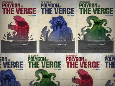 Party Monsters illustration party polygon posters the verge vox media