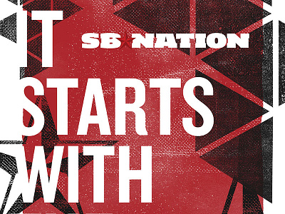Poster for SB Nation red screenprinting sports texture