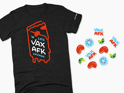 Vax/AFK 2016 Branding branding chicago illustration pizza stickers