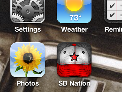 SB Nation iPhone app icon app baseball hat icon iphone news publishing sb nation sports vox media