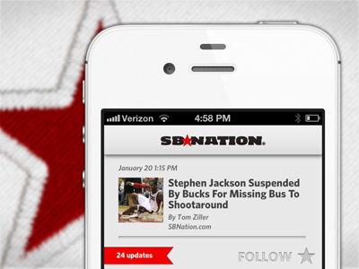 SB Nation iPhone App Detail app iphone media nation newsfeed sb sb nation sports vox media