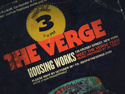 The Verge Launch Party Detail book cover email invite media party tech the verge vox media