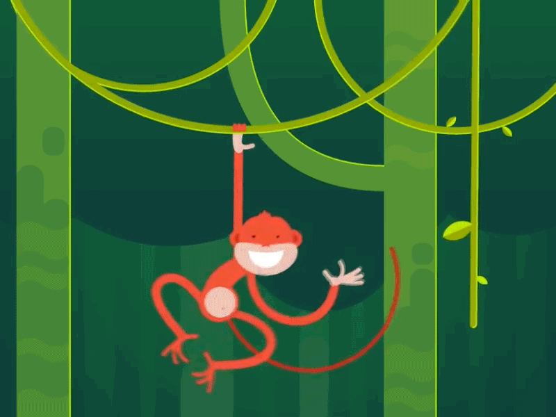 CSS Flat Monkey Animation 2d animation bright color code codepen creative css3 design experiment flat graphic html5 illustration monkey motion svg ui vector web zajno