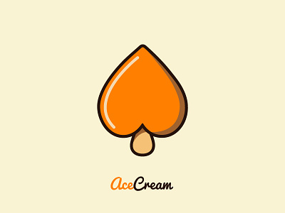 Ace Cream Icon/Logo Concept ace communication cream design flat food ice-cream icon logo lolly orange