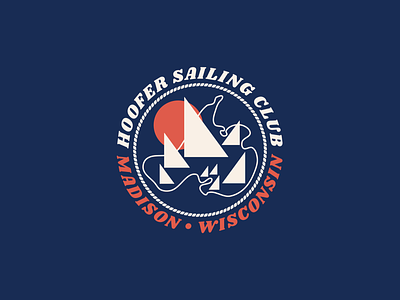 Hoofer Sailing Club badge badge design badges branding design flat madison minimal sailing vector wisconsin
