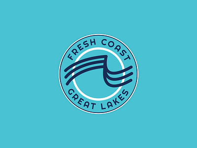 Fresh Coast - Great Lakes badge badge design badges branding design flat minimal stickers vector